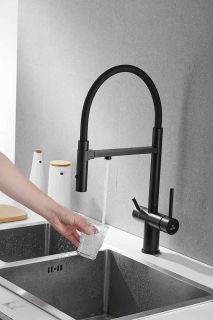 Смеситель для кухни Rose R958H чёрный матовый